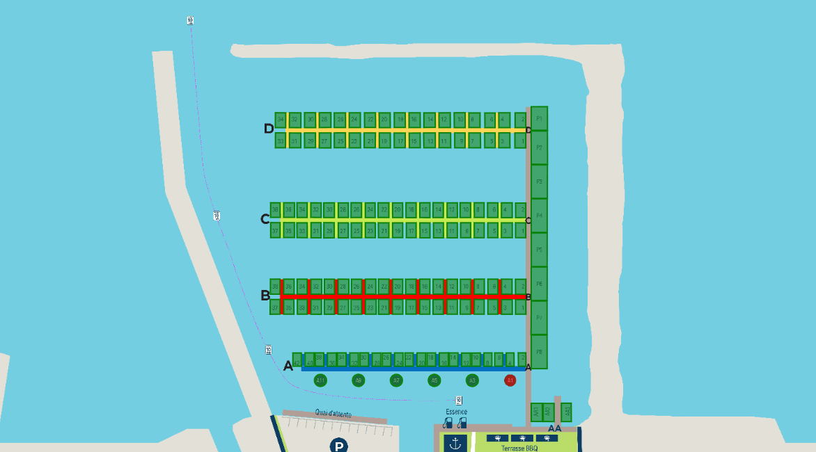 Plan des quais de Marina de Chambly